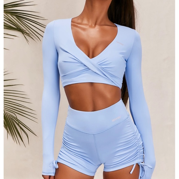 Oh Polly Bo+Tee 3 Piece Set Baby Blue Small Like New - Picture 5 of 15